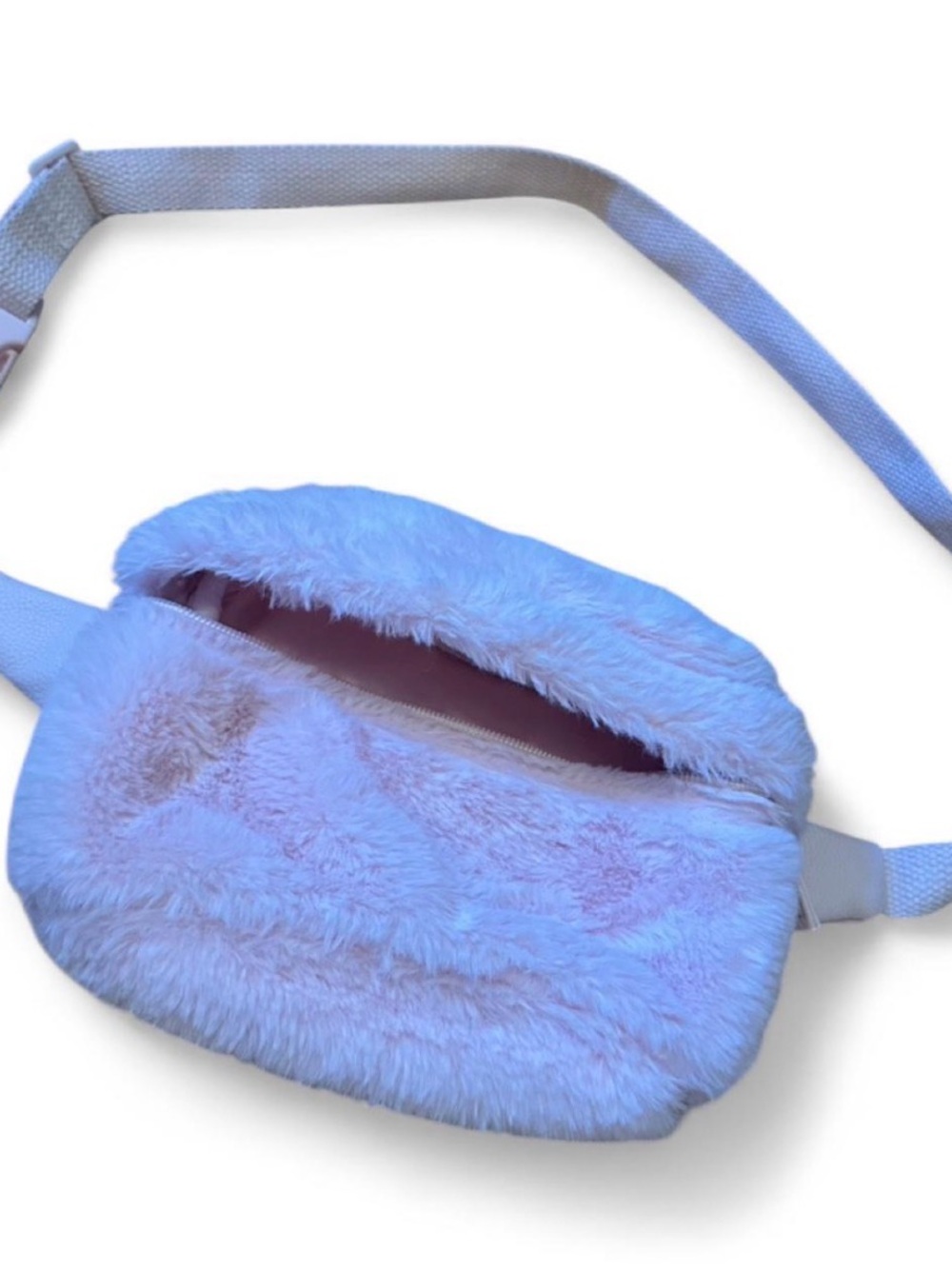 Light Pink Plush Faux Fur Fanny Pack or Shoulder Bag